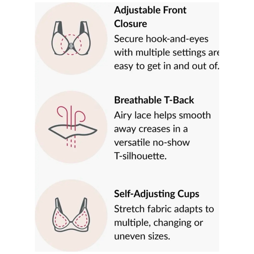 GLAMORISE Front Close Cotton Blend T-Back Comfort Bra ❤️NWT IN STORES❤️ - Picture 5 of 8